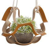 PU Leather Plant Hanger Wall Hanging Planter Shelf Flower Pot Holder Indoor Home Decor YellowL