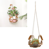 PU Leather Plant Hanger Wall Hanging Planter Shelf Flower Pot Holder Indoor Home Decor YellowL