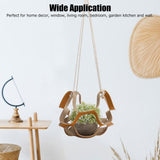 PU Leather Plant Hanger Wall Hanging Planter Shelf Flower Pot Holder Indoor Home Decor YellowL