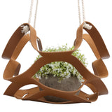 PU Leather Flower Pot Display Holder Succulent Hanging Basket Planter DecorationL Brown In Australia - Darrahopens