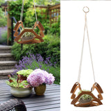 PU Leather Flower Pot Display Holder Succulent Hanging Basket Planter DecorationL Brown