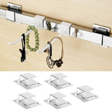 5Pcs Shelf Mount Bracket Hanger Stainless Steel Tube Support Holder Buckle Hardware SilverOpening Type