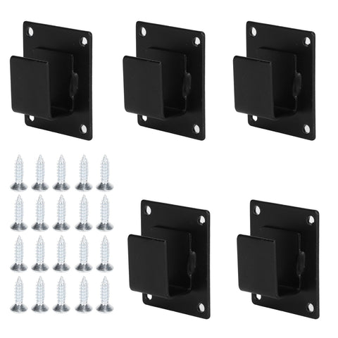 5pcs Wall Shelf Mount Bracket Display Shelf Hook Hanger Rack Tube Bar Holder BlackOpening Type In Australia - Darrahopens