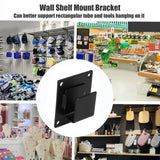 5pcs Wall Shelf Mount Bracket Display Shelf Hook Hanger Rack Tube Bar Holder BlackOpening Type