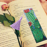 DIY Diamonds Painting Bookmarks Tassel Bookmark for Home Office School DIY MakingSucculent Pattern