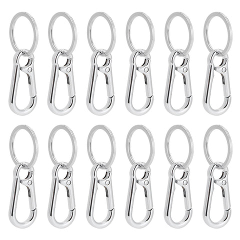 12pcs Alloy Keychain AntiRust No Deformation Glossy Surface for Hanging Key Wallet Zip Belt