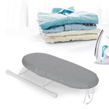 Mini Ironing Board Foldable Sleeve Cuffs Collars Ironing Table for Home Travel UseSilver Cloth