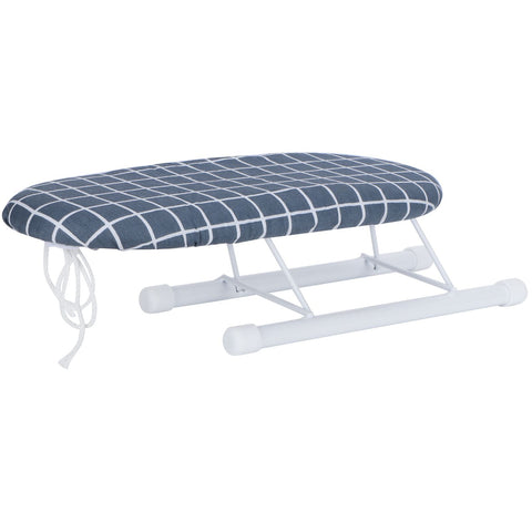Mini Ironing Board Foldable Sleeve Cuffs Collars Ironing Table for Home Travel UseDark Blue Grid In Australia - Darrahopens