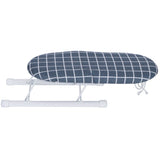 Mini Ironing Board Foldable Sleeve Cuffs Collars Ironing Table for Home Travel UseDark Blue Grid