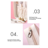 Portable Jewelry Organizer PU Fashion Earrings Necklace Rings Packaging Display Collection Case