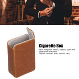 Cigarette Case Magnet Cigarette Box 20 Capacity Pressure Resistant PU Cigarette Case for MenApricot