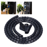 Spiral Cable Wrap Organizer Dia 20mm/0.79in Wire Winding Tube Cord Management System for Home Office TV DVD PC Cable1.5m/4.9ft