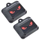 2pcs Animal Repeller Red LED Strobe Lights Waterproof Design Solar Automatic Charging ABS Housing Black Deterrent Tool