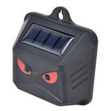 2pcs Animal Repeller Red LED Strobe Lights Waterproof Design Solar Automatic Charging ABS Housing Black Deterrent Tool