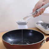 Hydraulic Brush Automatic Adding Liquid Pot Soft Kitchen Brush Kitchen Utensils for Pot Bowl1Pc Handle 1Pc Brush 1Pc Sponge In Australia - Darrahopens