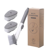 Hydraulic Brush Automatic Adding Liquid Pot Soft Kitchen Brush Kitchen Utensils for Pot Bowl1Pc Handle 1Pc Brush 2Pcs Sponges In Australia - Darrahopens