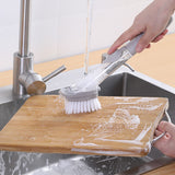 Hydraulic Brush Automatic Adding Liquid Pot Soft Kitchen Brush Kitchen Utensils for Pot Bowl1Pc Handle 1Pc Brush 2Pcs Sponges