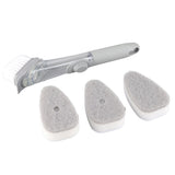 Hydraulic Brush Automatic Adding Liquid Pot Soft Kitchen Brush Kitchen Utensils for Pot Bowl1Pc Handle 1Pc Brush 3Pcs Sponges In Australia - Darrahopens