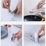 Hydraulic Brush Automatic Adding Liquid Pot Soft Kitchen Brush Kitchen Utensils for Pot Bowl1Pc Handle 2Pcs Brushes 2Pcs Sponges In Australia - Darrahopens