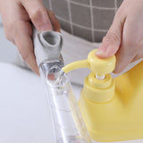 Hydraulic Brush Automatic Adding Liquid Pot Soft Kitchen Brush Kitchen Utensils for Pot Bowl1Pc Handle 2Pcs Brushes 2Pcs Sponges