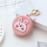Coin Purse Silicone Cute Zipper Closure Gift Choice Women Change Pouch Wallet for Lipstick KeysRound, Pink Rabbit In Australia - Darrahopens