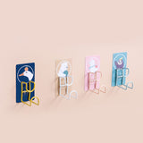 Cute Hooks Wall Mounted 360° Rotating Hook Orderly Storage Strong Stickiness Towel Rack for Bathroom KitchenSloth