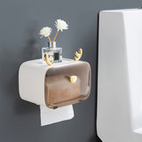 Waterproof Toilet Paper Holder Cute Rod Antlers Transparent Window Adjustable Hanging Wall Mounted Tissue Box HolderWhite In Australia - Darrahopens