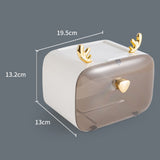 Waterproof Toilet Paper Holder Cute Rod Antlers Transparent Window Adjustable Hanging Wall Mounted Tissue Box HolderWhite In Australia - Darrahopens
