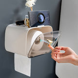 Waterproof Toilet Paper Holder Cute Rod Antlers Transparent Window Adjustable Hanging Wall Mounted Tissue Box HolderWhite In Australia - Darrahopens