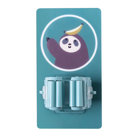 Wall Mounted Mop Clip Strong Adsorption Capacity Waterproof Roller Design Broom Rack for Bathroom Kitchen ToiletSloth In Australia - Darrahopens