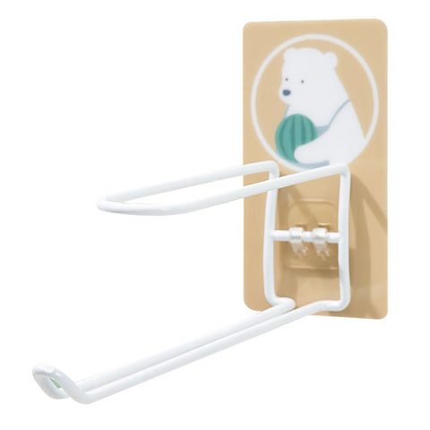 Wall Mounted Coat Rack Cartoon Animal 2 Layer Storage Space Saving Acrylic Adhesive Wrought Iron Spray Wall HangerBear In Australia - Darrahopens