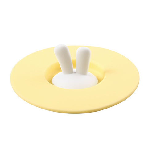 Silicone Cup Lid Creative Cup Cover Rabbit Shaped Dust Proof Sealing Airtight Mug CoverYellow In Australia - Darrahopens