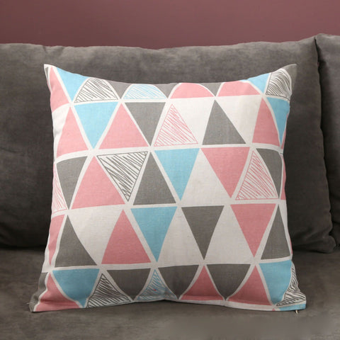 Home Pillow Case Sofa Cushion Accessories Linen Nordic Style Daily Use Home Textiles Colorful Triangle 40x40