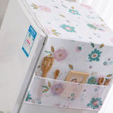Refrigerator Dust Cover PEVA Home Water and Oil Proofing Refrigerator Cover Towel for Kitchen Fashionable Flower 130x55cm/51.2x21.7in
