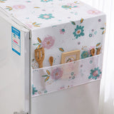 Refrigerator Dust Cover PEVA Home Water and Oil Proofing Refrigerator Cover Towel for Kitchen Fashionable Flower 130x55cm/51.2x21.7in