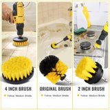 Electric Drill Brush Head Labor Saving Efficient Drill Brush Attachment Set for Kitchen Bathroom Yellow 3 Piece Set