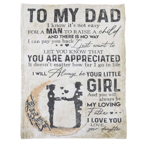 Dad Blanket Father's Day Theme Dual Sides Personalized Wide Application Sofa Throw Blanket for Bedroom Sofa Office 150x120cm / 59.06x47.24in In Australia - Darrahopens