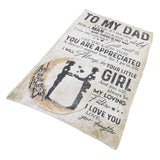 Dad Blanket Father's Day Theme Dual Sides Personalized Wide Application Sofa Throw Blanket for Bedroom Sofa Office 150x120cm / 59.06x47.24in In Australia - Darrahopens