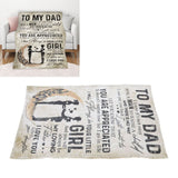 Dad Blanket Father's Day Theme Dual Sides Personalized Wide Application Sofa Throw Blanket for Bedroom Sofa Office 150x120cm / 59.06x47.24in