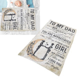 Dad Blanket Father's Day Theme Dual Sides Personalized Wide Application Sofa Throw Blanket for Bedroom Sofa Office 150x120cm / 59.06x47.24in