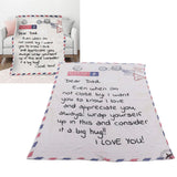 Envelope Blanket Multifunctional Personalized Soft Skin Friendly Polyester Throw Blanket for Father 59.1 X 86.6in