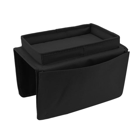 Sofa Tray Folding Arm Storage Holder Table 600D Oxford Cloth Side Pockets for Couch Black In Australia - Darrahopens