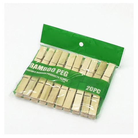 20Pcs Clothes Peg Bamboo Clothespins with Spring Windproof Clothes Clips for Outdoor Balcony In Australia - Darrahopens