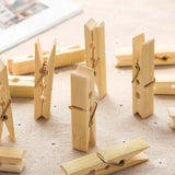 20Pcs Clothes Peg Bamboo Clothespins with Spring Windproof Clothes Clips for Outdoor Balcony In Australia - Darrahopens