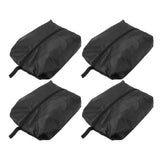4PCS Travel Shoe Bags Large Capacity Waterproof Black Travel Clothes Storage Bag with Zipper for Home Travelling Gym 37x23CM