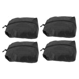 4PCS Travel Shoe Bags Large Capacity Waterproof Black Travel Clothes Storage Bag with Zipper for Home Travelling Gym 43x23CM