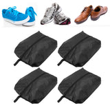 4PCS Travel Shoe Bags Large Capacity Waterproof Black Travel Clothes Storage Bag with Zipper for Home Travelling Gym 43x23CM