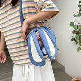 Rabbit Ear Crossbody Bag Summer Oxford Cloth Lovely Bowknot Crossbody Bag for Girls Blue In Australia - Darrahopens