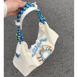Large Capacity Canvas Bags Hand Embroidered Underarm Bag Versatile Women Tote Bag for Shopping Blue In Australia - Darrahopens