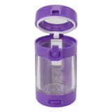 Glow Storage Jar with Grinder LED Waterproof Transparent Glass Seal Jar with 55mm Grinder for Outdoor Purple